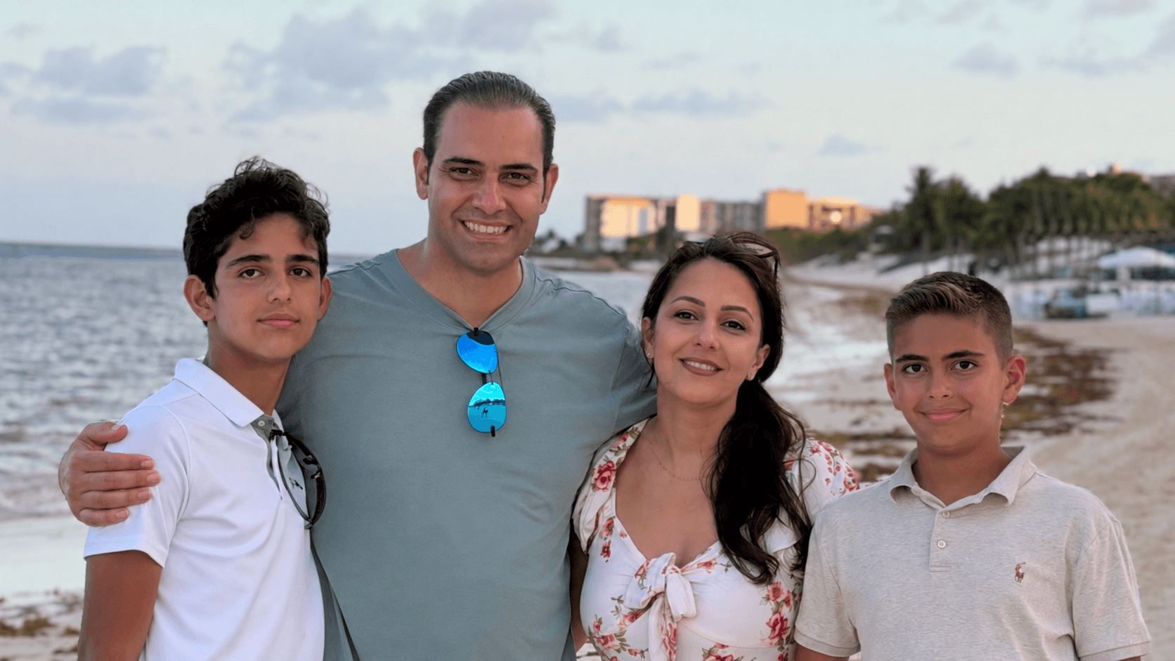 The family behind ErgoFurnish together at the beach